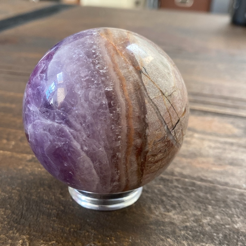Amethyst agate quartz sphere - natural crystal
